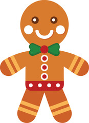 Christmas Gingerbread Cookie Man Isolated