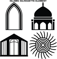 Islamic silhouette element set
