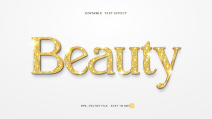 Elegant Gold Glitter 3D Editable Text Effect