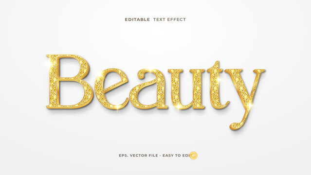 Elegant Gold Glitter 3D Editable Text Effect