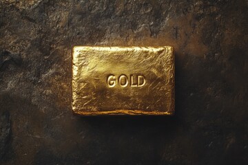 Gold square shaped object isolated on a black background for design and artistic purposes