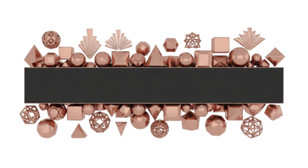 Abstract Geometric Composition with Black Banner for Text Overlay