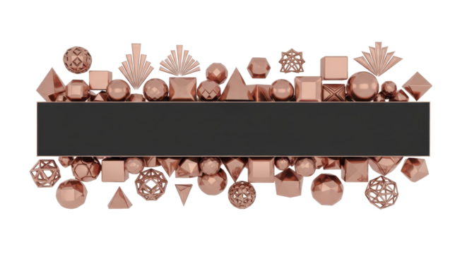 Abstract Geometric Composition with Black Banner for Text Overlay