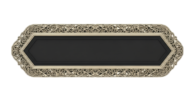 Ornate Rectangular Sign with Floral Border for Elegant Messages