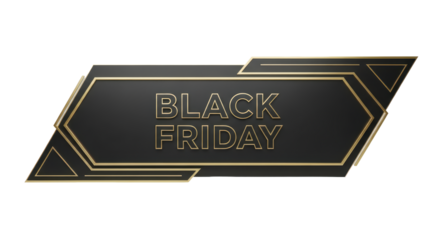 Elegant Geometric Black Friday Banner with Golden Accents for Seasonal Sales