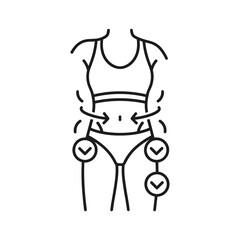 Female Body Slimming and Contouring Line Icon