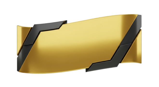 Golden Banner with Black Accents A Stylish Design Element for Various Applications - Powered by Adobe