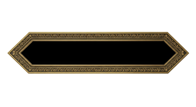 Elegant Hexagon Black Sign with Gold Ornate Border for Custom Messaging