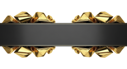Elegant Gold and Black Banner Design with Geometric Accents and a Modern Aesthetic for Text Display