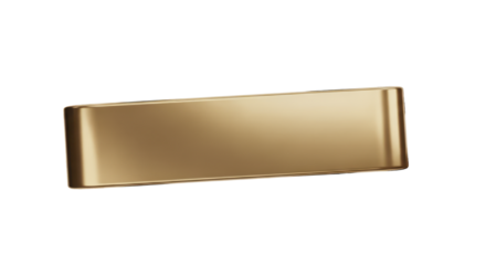 Glossy golden rectangular bar with a reflective metallic finish, ideal as a blank placeholder, premium decorative element, or luxurious design template for various digital and print applications