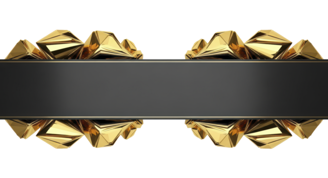 Elegant Gold and Black Banner Design with Geometric Accents and a Modern Aesthetic for Text Display
