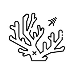 Coral reef health monitoring or disease icon