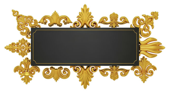 Ornate Gold Frame with Elegant Accents, Classic Decoration for Text or Image - Powered by Adobe