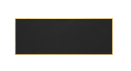 Empty black chalkboard with a thin wooden frame isolated on a plain white background, offering a blank slate for educational messages or creative concepts