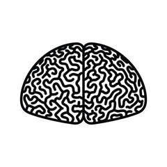 Stylized Human Brain Top View Outline Icon