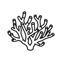 Black and White Outline Coral Icon