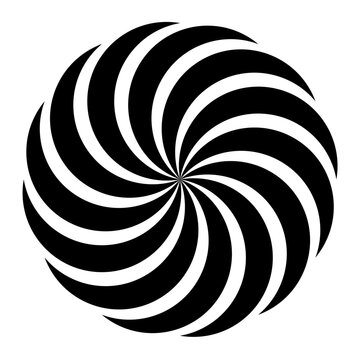 Spiral, black and white vector spichedelica