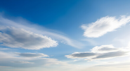Sky high The stunning view of a blue sky scattered with fluffy white clouds on a beautiful day
