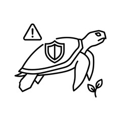 Sea Turtle Conservation Warning Icon