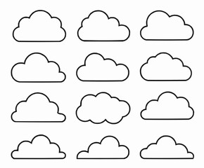 Cloud icon set