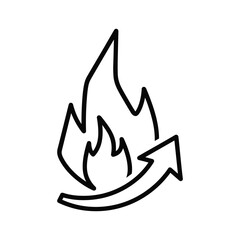 Fire and Upward Arrow Icon for Performance Growth