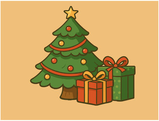 christmas tree with gifts