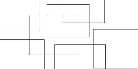 Abstract geometric black square line pattern illustration featuring modern minimal linear design shapes on a clean white background.
