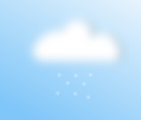 a cloud with snow in the blue sky