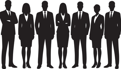  Set of Business people silhouette vector illustration