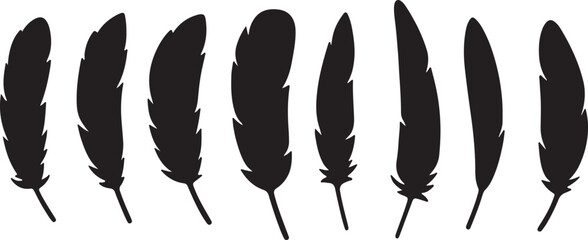 Set of feather silhouette vector © Jayfa islam