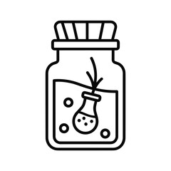 Plant Growth Experiment in a Sealed Jar with Flask Icon
