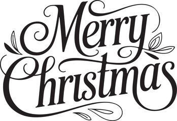 Merry Christmas Vector Typography