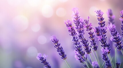 Naklejka premium Vibrant lavender flowers in full bloom creating a serene and colorful natural wallpaper