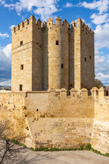 Naklejka premium Calahorra tower at Roman bridge in Cordoba, Spain