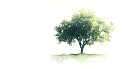 Obraz premium Beautiful green tree isolated against a clean background, perfect for nature and eco-themed projects.