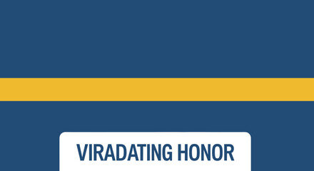 Viradating Honor text on a blue background with a yellow stripe.