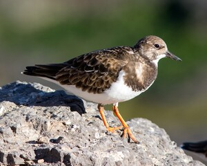 Ruddy Turnstone (Arenaria interpres) in winter-plumage, at Fuerteventura, Canary Islands, Spain.