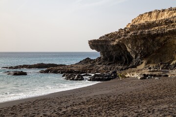 Limestone Caves and other interesting geological formations near Ajuy, a small fishing village on the west coast of Fuerteventura, Canary Islands, Spain.