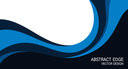 Abstract Blue Waves Background Vector Design.