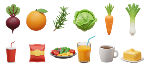 Assortment of fresh vegetables fruits drinks and snacks arranged artistically on a black background for healthy eating and lifestyle concepts