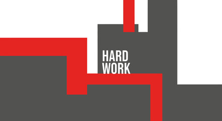Hard Work Motivational Quote on Abstract Geometric Background.