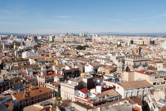 Valencia skyline. Historic city center.