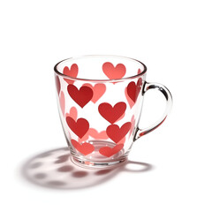 Transparent delicate glass cup featuring intricate carved details.