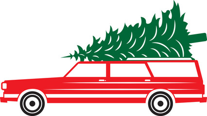 Christmas Truck & Tree Eps, Images Vector File