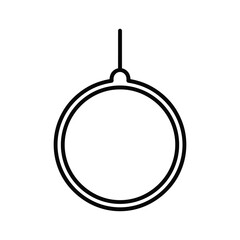 Minimalist Outline Icon of a Hanging Circle or Plain Christmas Ornament Bauble