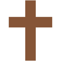 brown silhouette christian cross icon