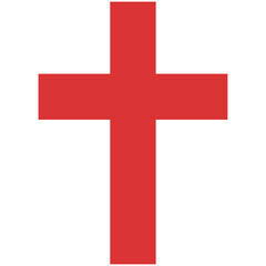 red silhouette christian cross icon