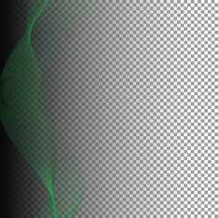 Abstract digital mesh pattern with green particle effect fading to gray
