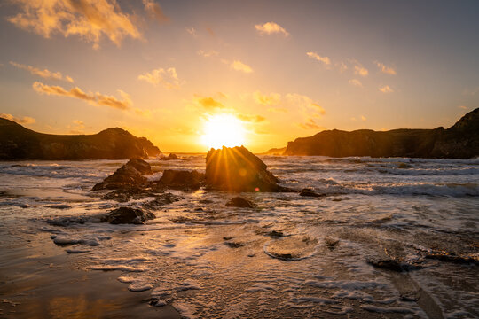 sunset at Porth dafarch on the Isle of Anglesey