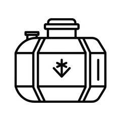 Water Tank Outline Icon with Fill/Winterization Symbol